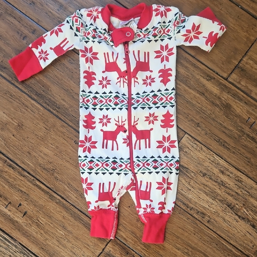 Hanna Andersson Festive Red and White Kids One‎ Piece 0-3month